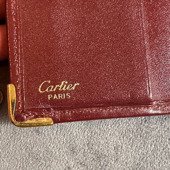 EUC Cartier bifold, wallet Masteline Bordeaux Enamel Leather Authentic - Picture 7 of 7
